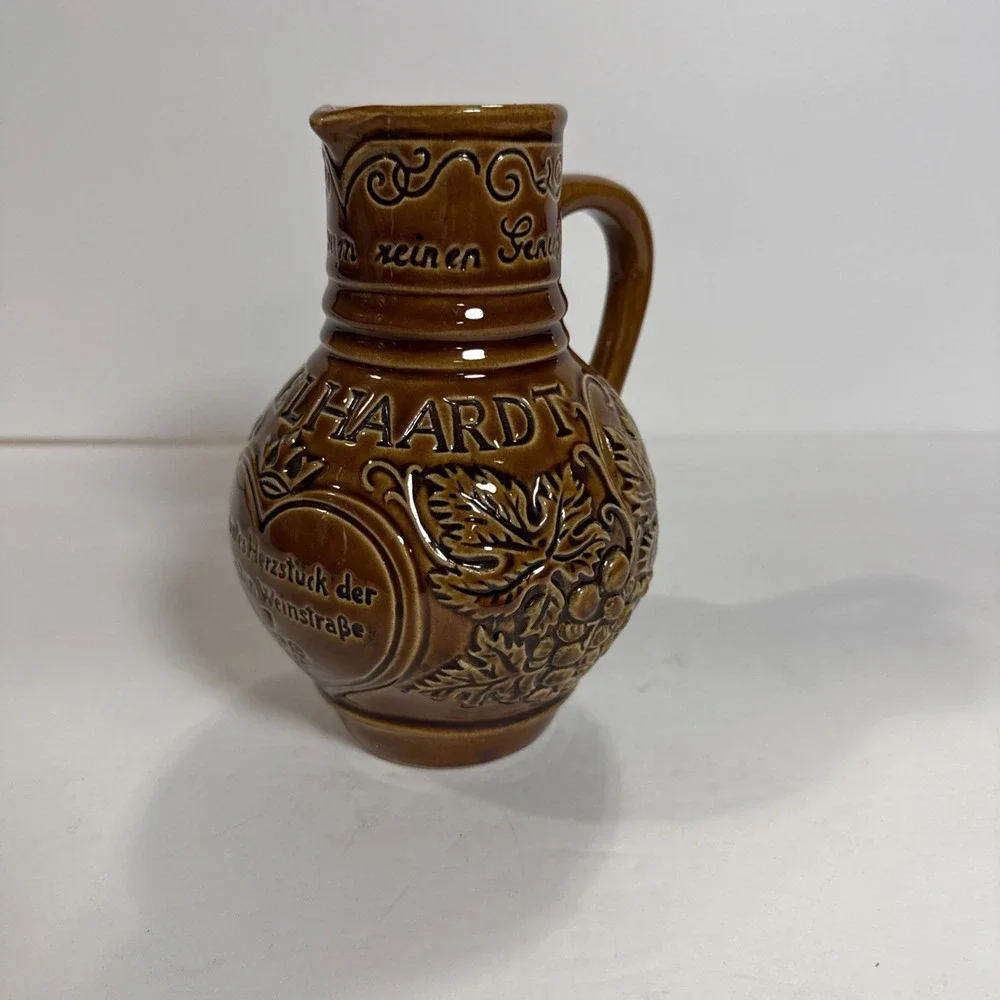 Mittelhaardt brown glazed jug‎ 7in tall